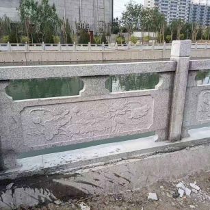 宿州 芙蓉白大花桥梁、河道，石材栏杆、围栏、护栏